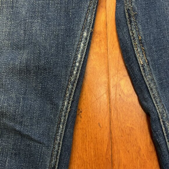 Free People FP Dark Blue Jeans Womens 26 Button Fly Distressed Grunge Boho - Picture 15 of 16